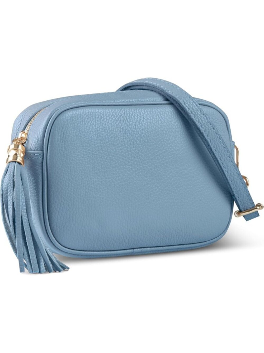 Stylish Italian Full-Grain Leather Crossbody Bag for Women, Small Denim Purse
